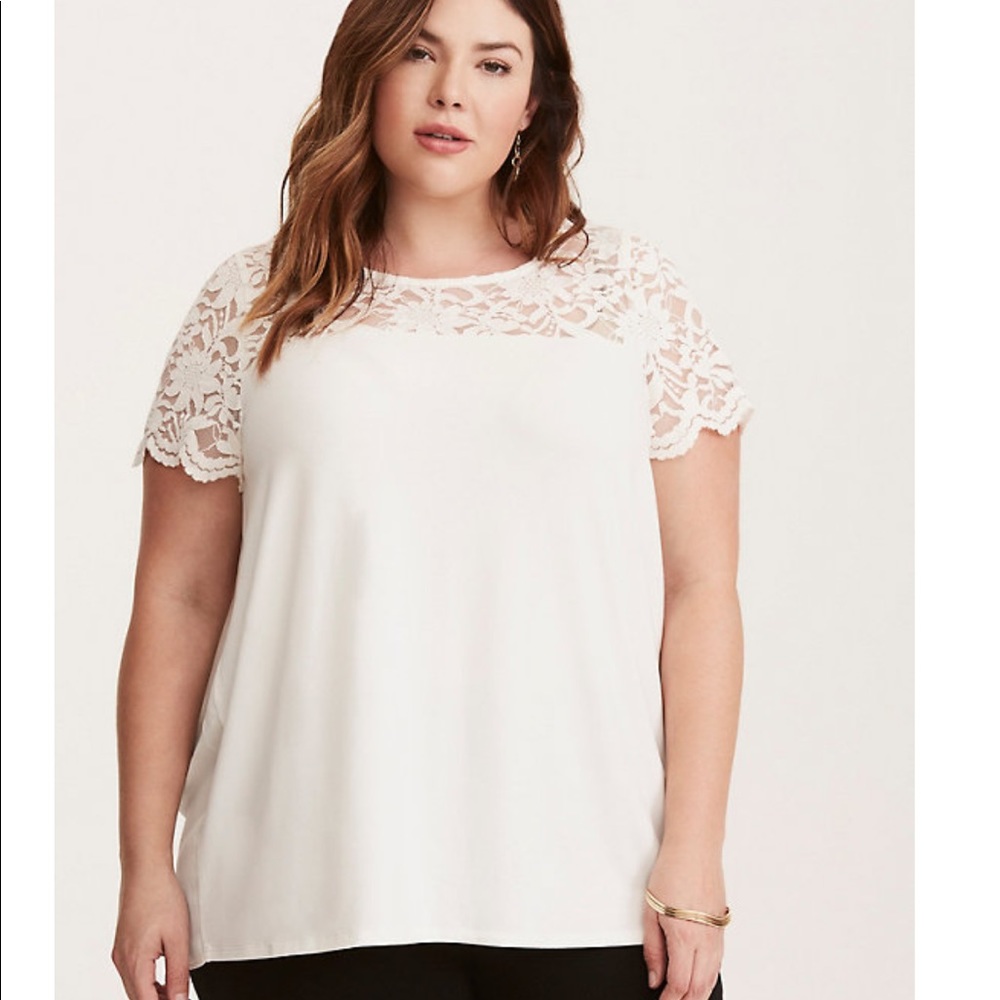 TORRID LACE INSET TEE